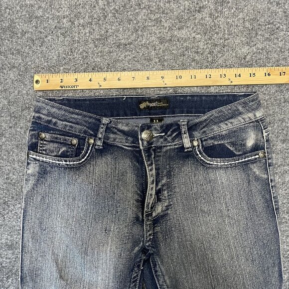 Womens BQB Jeans Distressed Look Skinny Fit 11 Blue Grayish Wash Denim - Picture 4 of 9